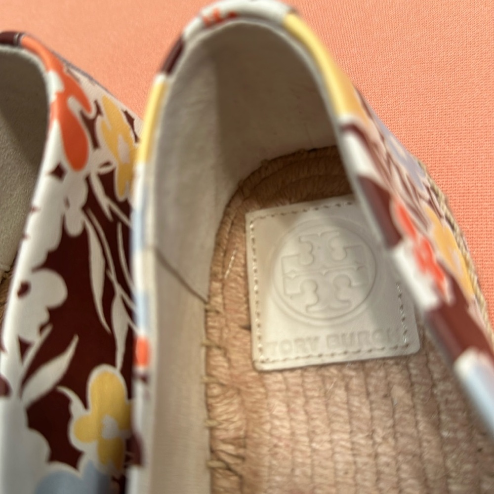 New Tory Burch Hopewell Napa Leather Color Block Espadrille Flat size 8.5. - Picture 3 of 6